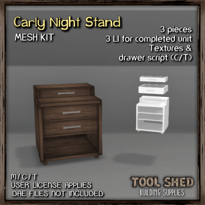 Tool Shed - Carly Night Stand Mesh Kit Ad
