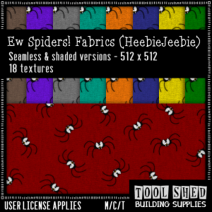 Tool Shed - Ew Spiders Fabrics - HeebieJeebie Ad