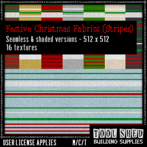 Tool Shed - Festive Christmas Fabrics - Stripes Ad