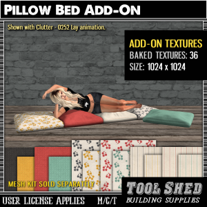 Tool Shed - Pillow Bed Add-On Textures Ad