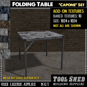 Tool Shed - Folding Table Add-On Tex Capone Ad