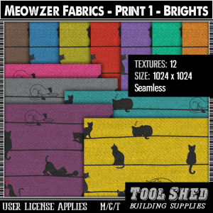 Tool Shed - Meowzer Fabrics - Print 1 Brights Ad