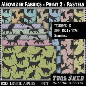 Tool Shed - Meowzer Fabrics - Print 2 Pastels Ad