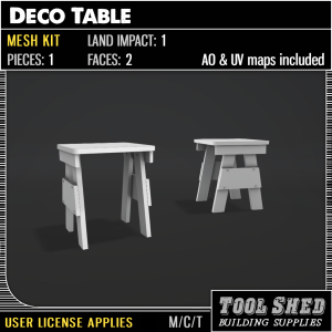 Tool Shed - Deco Table Mesh Kit Ad